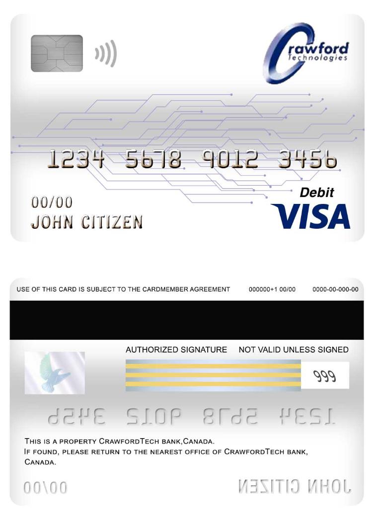 Canada Crawfordtech bank visa debit card